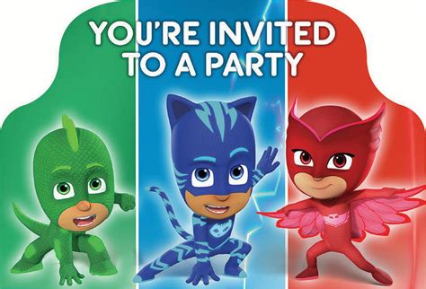 Disney Jr Pj Masks Birthday Party Invitation 16 Count Save The Date