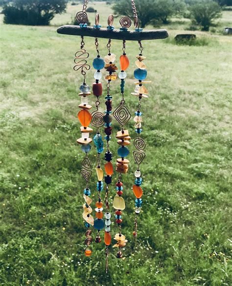 Orange Gold And Blue Beaded Suncatcher Glass Bead Crafts Diy Wind Chimes Suncatchers