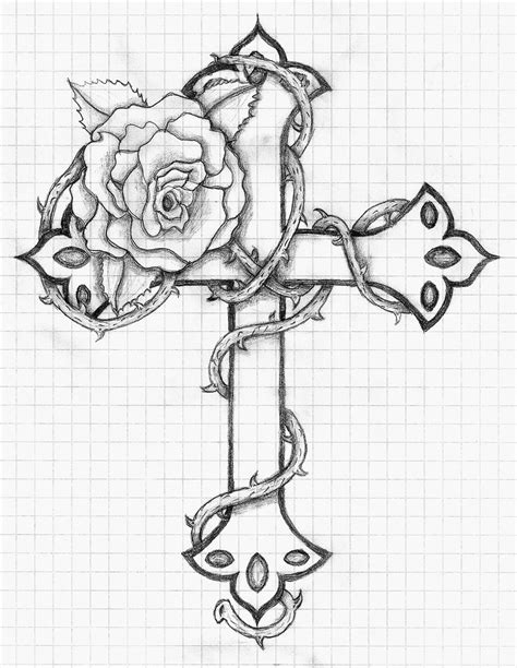 Crosses With Flowers Drawing At Getdrawings Free Download