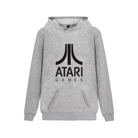 Atari Logo Of Atari Printed Hoodie Sweatshirt Arcade Enthusiasts Winter