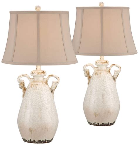 Isabella Country Cottage Jar Table Lamps 29 Tall Set Of 2 Crackled