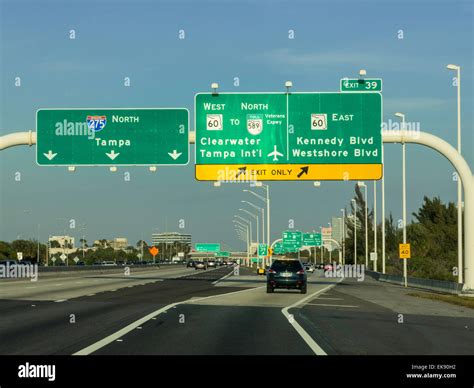 Highway Signs Tampa Florida Stock Photo Alamy