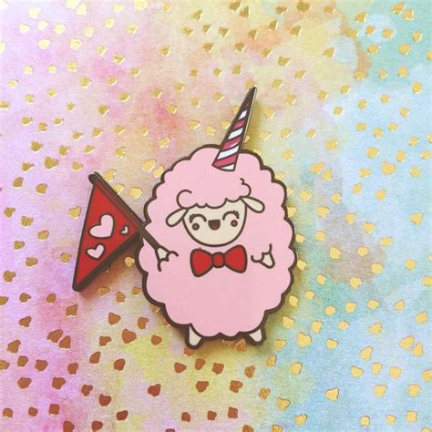 Cotton Candy Sheep Valentines Day Hard Enamel Lapel Pin Enamel Lapel Pin Pin And Patches