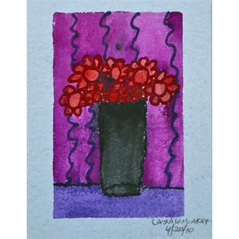 Vase Of Red Flowers Painting