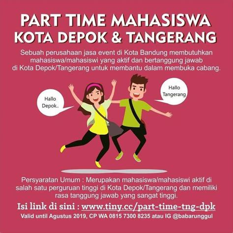Lowongan Kerja Part Time Bandung Untuk Mahasiswa - Kumpulan Kerjaan