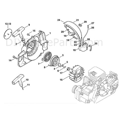 Stihl Ms 180 Chainsaw Ms180and180c Parts Diagram Rewind Starter