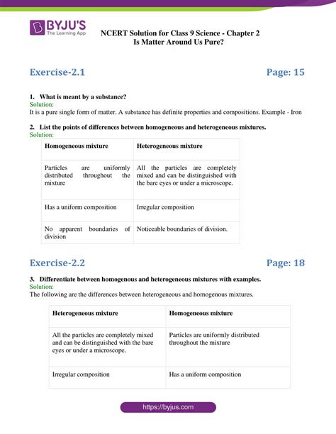 Ncert Solutions For Class Science Chapter Is Matter Around Us Pure