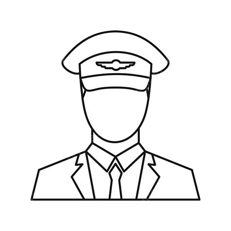 Pilot Icon Outline Style Pilot Drawing Outline Drawing Pilot Sketch Png And Vector With