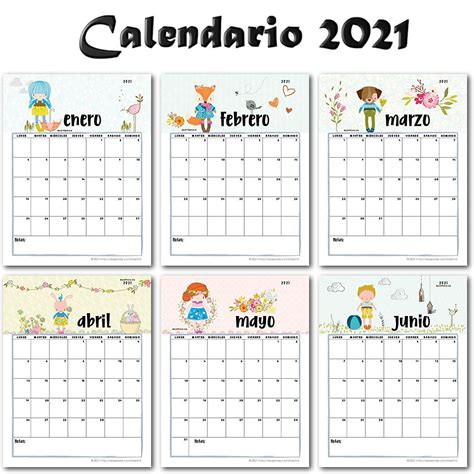 Calendario 2021 Para Llenar Calendario Mensual Organizador Anual Escolar Pdf Calendario