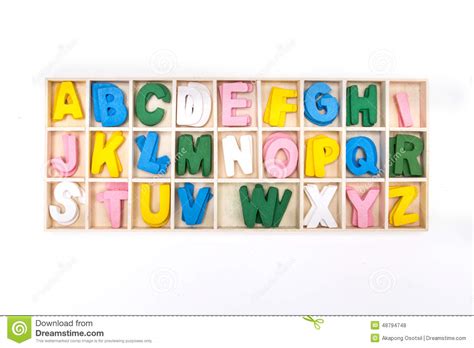 Wooden English Alphabets Stock Image 164143885