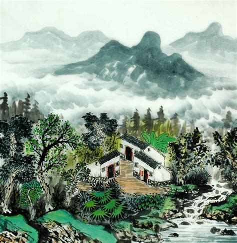 Chinese Painting A Courtyard Chinese Painting Cnag220903