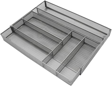 Expandable Mesh Metal Cutlery Tray Kitchen Drawer Organizer For