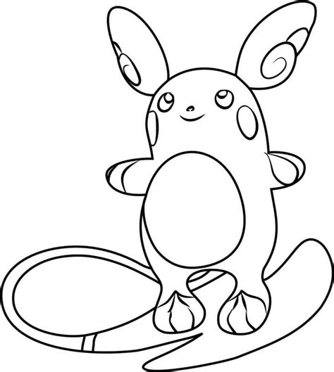 Pokémon Alolan Raichu para colorear imprimir e dibujar Dibujos