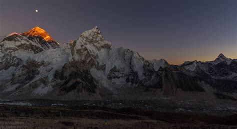Rock Mountain Mount Everest Sky Stars Nature Hd Wallpaper