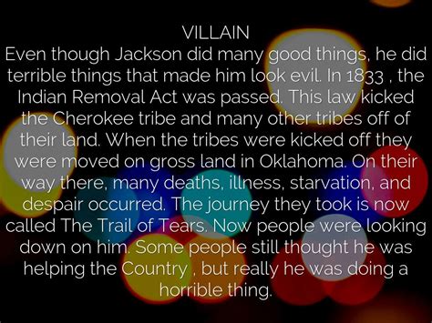 Andrew Jackson Hero Or Villain By Kbon2000