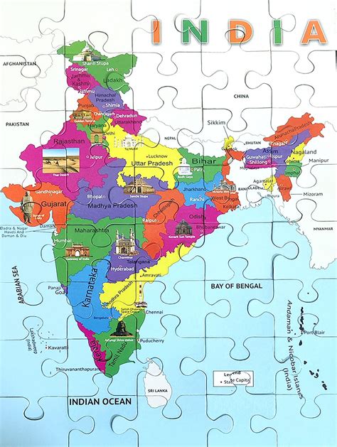 Buy Geokraft India Floor Jigsaw Puzzle For Kids With States And Their