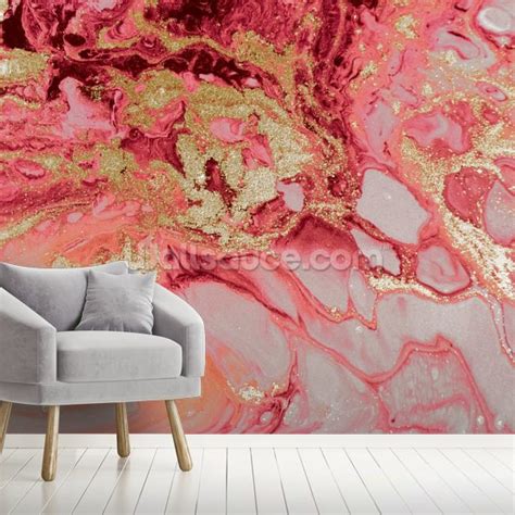 Blush Agate Marble Wallpaper By Lara Skinner Wallsauce Us