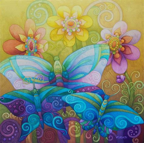 Oil On Canvas Whimsical Art Butterfly Art Colorful Art