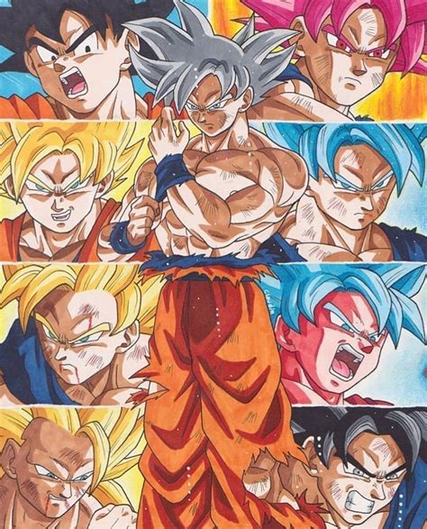 Son Goku All Transformations Anime Dragon Ball Super Dragon Ball Art Goku Anime Dragon Ball Goku