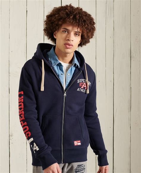 Superdry Sweat à Capuche Zippé à Motif Track And Field Homme Sweats