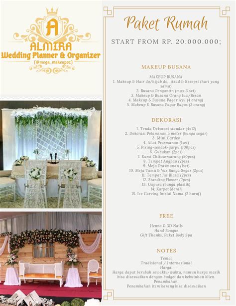 Paket Pernikahan Di Rumah Oleh Almira Wedding Planner Organizer Bridestory Store