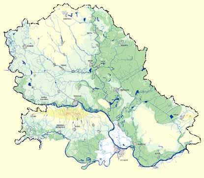 Vojvodina a okolní regiony — podrobné satelitní snímky. Vode Vojvodine Mapa | superjoden