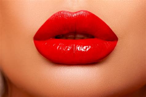 red lip gloss beautiful natural lips red color sexy lips beautiful make up closeup lip gloss