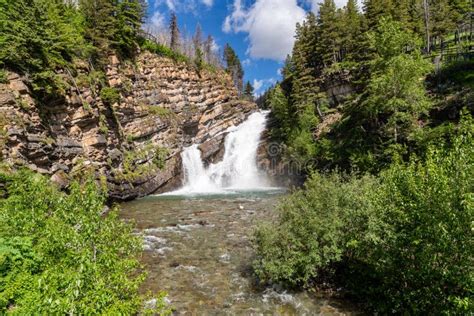 Cameron Falls Waterfall Waterton Lakes National Park Canada Stock
