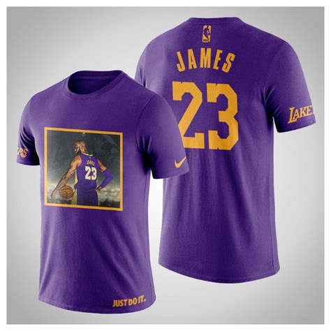 Los Angeles Lakers Lebron James 23 Lila Kunstdruck Superstern T Shirt