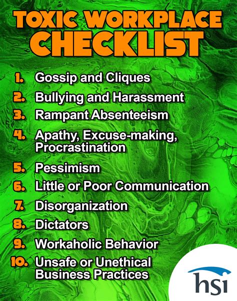10 Signs Of A Toxic Workplace A Checklist For Managers Hsi