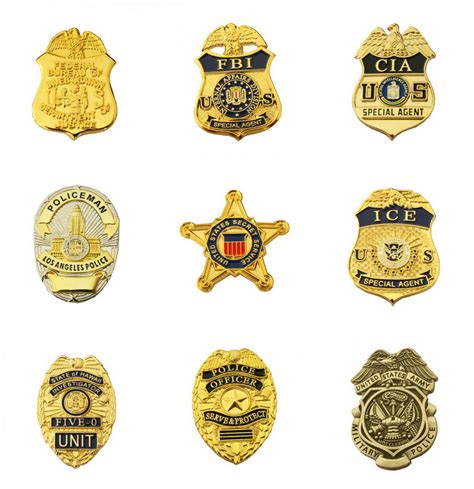 Us Police Badge Lapel Pin Cop Insignia 9 Styles Cop Collectibles