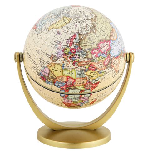Exerz Mini Antique Globe 4 Inch 10 Cm Swivels In All Directions