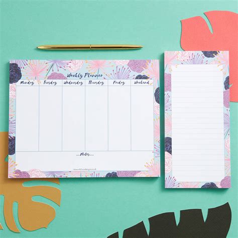 Flora Weekly Planner Desk Pad By Rosa And Clara Designs