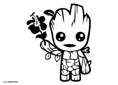 Let mention about free coloring printable, your kids always like it, because it is always bring the world into colorful mode. Cute Baby Groot Coloring Pages from Guardians of the Galaxy - Free Printable Coloring Pages