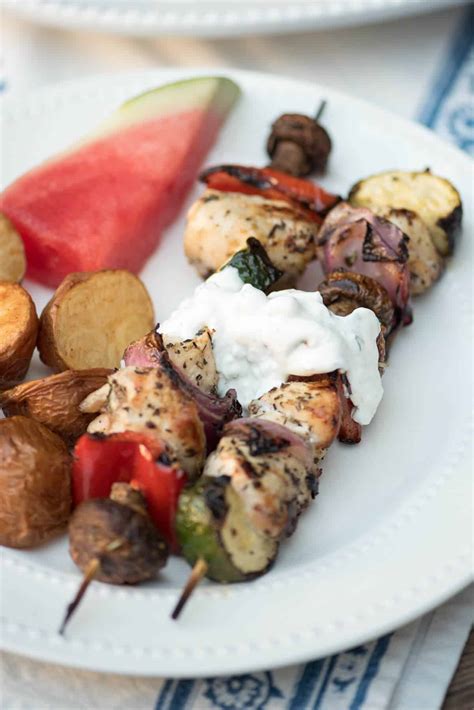 The dorper lamb is is very lean and cooks quickly on the grill. Grilled Greek Chicken Kabobs with Feta Dill Sauce