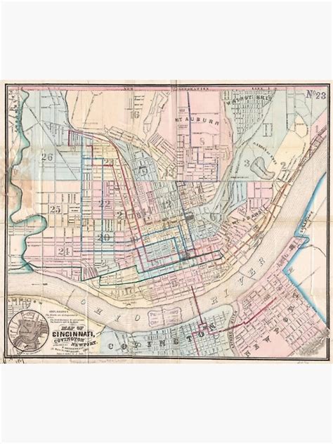 Cincinnati Map Vintage Outline Poster For Sale By Lucy Goosey