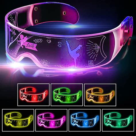 lumous rola cyberpunk led visor glasses neon luminous festival glasses flashing light up