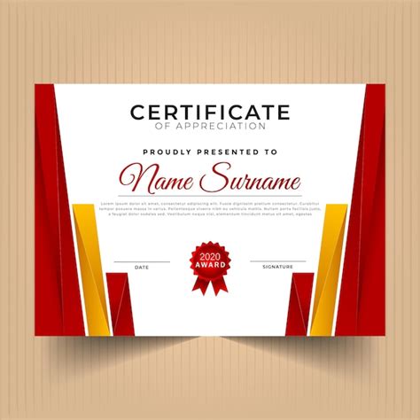 Premium Vector Vector Elegant Red Diploma Design