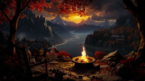 Nighttime Bliss: Crackling Campfire and Cricket Symphony for Peaceful