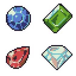 Diamond Pixel Art Gem