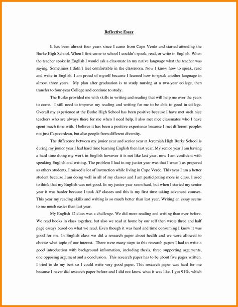 English Self Reflection Paper Example Part A Reflective