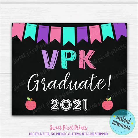Vpk Graduate Sign Vpk Graduation Sign Last Day Of Vpk Photo Etsy