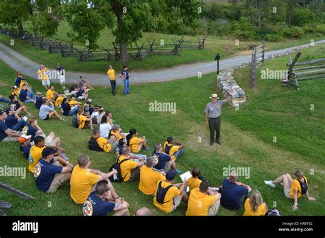 Keith Snyder, an Antietam National Battlefield park ranger, and a