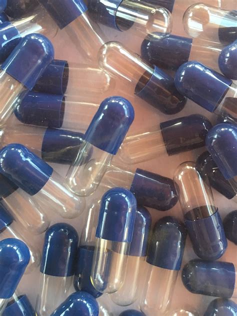 Blue/Clear Size 3 Empty Gelatin Capsules - Capsule USA