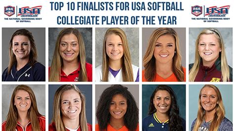 10 Finalists Named For 2016 Usa Softball Collegiate Player Of The Year