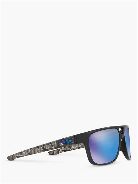 Oakley Oo9382 Men S Crossrange Prizm Patch Square Sunglasses Matte Black Mirror Blue At John