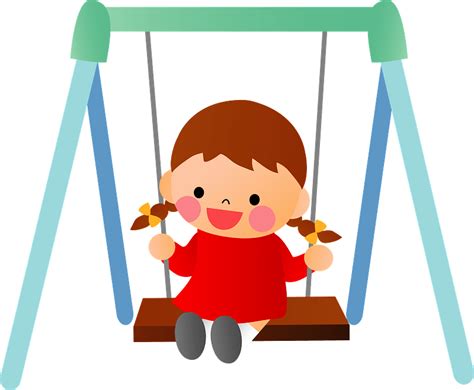 Girl Is Swinging On The Playground Clipart Free Download Transparent