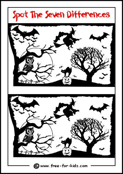 Halloween Spot The Difference Halloween Worksheets