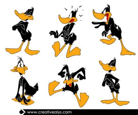 Cartoon Daffy Ducks With Different Expressions In 2020 Daffy Duck