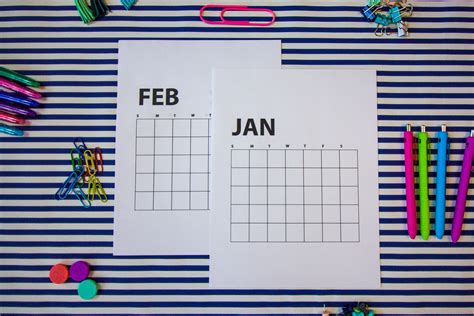 Free Printable Blank Monthly Calendars - Small Stuff Counts